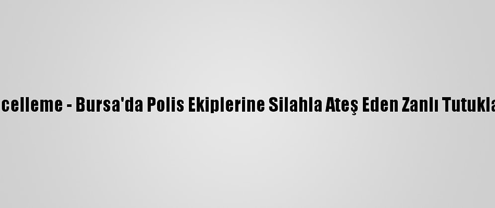 Güncelleme - Bursa'da Polis Ekiplerine Silahla Ateş Eden Zanlı Tutuklandı