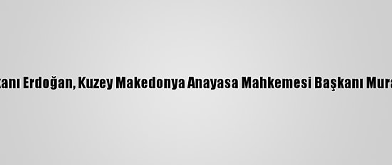 Cumhurbaşkanı Erdoğan, Kuzey Makedonya Anayasa Mahkemesi Başkanı Murat'ı Kabul Etti
