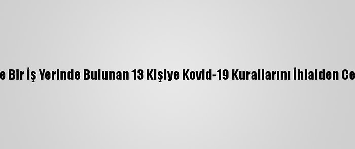 Kocaeli'de Bir İş Yerinde Bulunan 13 Kişiye Kovid-19 Kurallarını İhlalden Ceza Verildi