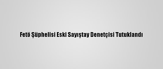 Fetö Şüphelisi Eski Sayıştay Denetçisi Tutuklandı