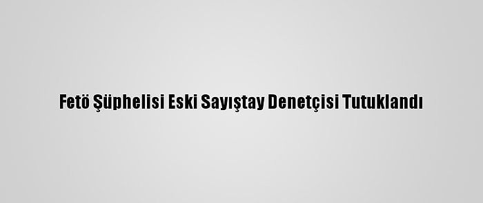 Fetö Şüphelisi Eski Sayıştay Denetçisi Tutuklandı