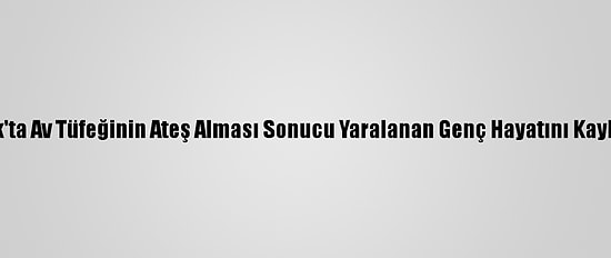 Uşak'ta Av Tüfeğinin Ateş Alması Sonucu Yaralanan Genç Hayatını Kaybetti