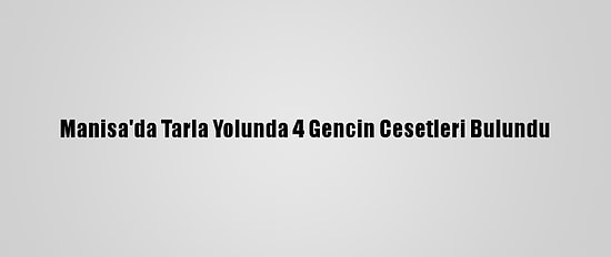 Manisa'da Tarla Yolunda 4 Gencin Cesetleri Bulundu
