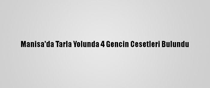 Manisa'da Tarla Yolunda 4 Gencin Cesetleri Bulundu