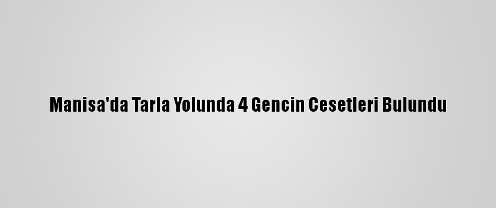Manisa'da Tarla Yolunda 4 Gencin Cesetleri Bulundu