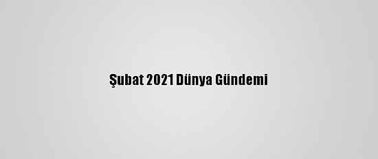 Şubat 2021 Dünya Gündemi