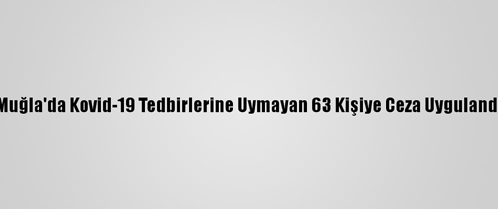 Muğla'da Kovid-19 Tedbirlerine Uymayan 63 Kişiye Ceza Uygulandı