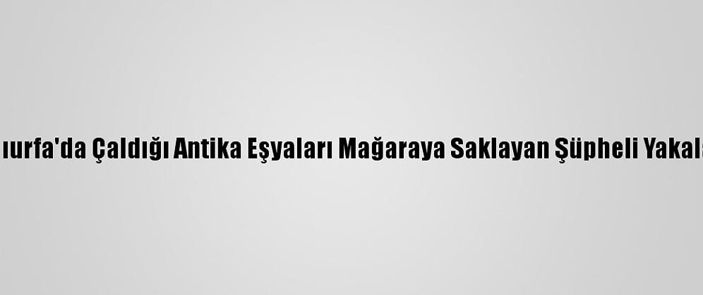 Şanlıurfa'da Çaldığı Antika Eşyaları Mağaraya Saklayan Şüpheli Yakalandı