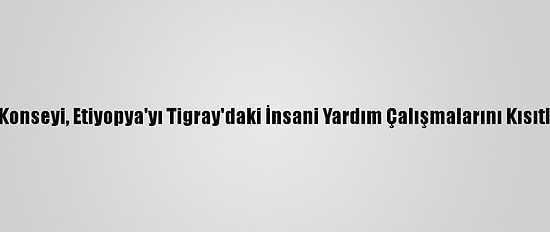 Norveç Mülteci Konseyi, Etiyopya'yı Tigray'daki İnsani Yardım Çalışmalarını Kısıtlamakla Suçladı