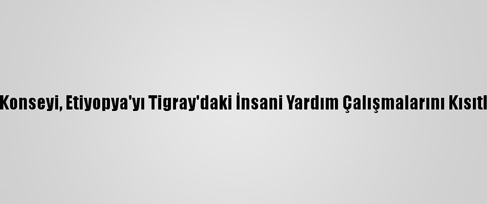 Norveç Mülteci Konseyi, Etiyopya'yı Tigray'daki İnsani Yardım Çalışmalarını Kısıtlamakla Suçladı
