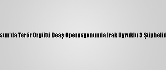 Güncelleme - Samsun'da Terör Örgütü Deaş Operasyonunda Irak Uyruklu 3 Şüpheliden Biri Tutuklandı