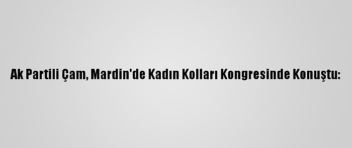 Ak Partili Çam, Mardin'de Kadın Kolları Kongresinde Konuştu: