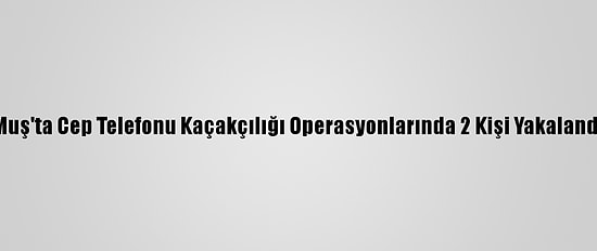Muş'ta Cep Telefonu Kaçakçılığı Operasyonlarında 2 Kişi Yakalandı