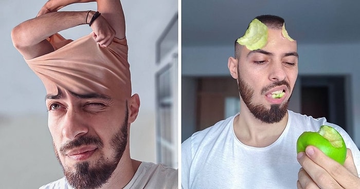 Парень довел селфи до 100 левела: 20 самых необычных и странных манипуляций с фотографиями от румынского художника