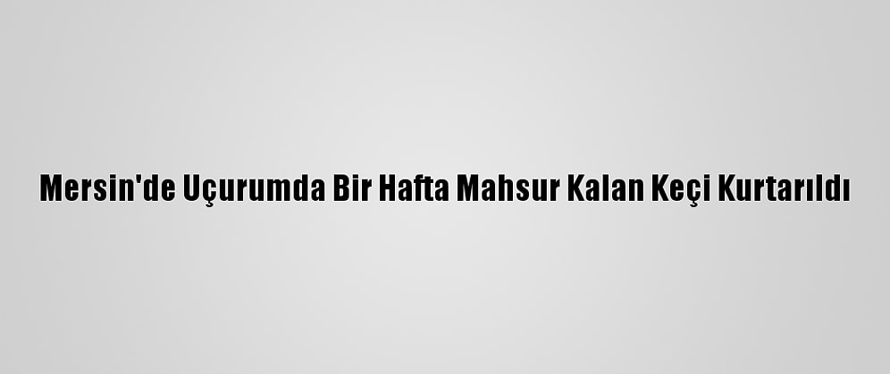 Mersin'de Uçurumda Bir Hafta Mahsur Kalan Keçi Kurtarıldı