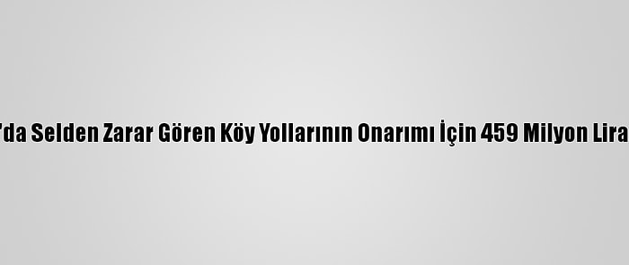 Giresun'da Selden Zarar Gören Köy Yollarının Onarımı İçin 459 Milyon Lira Ödenek