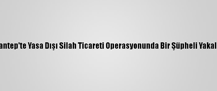 Gaziantep'te Yasa Dışı Silah Ticareti Operasyonunda Bir Şüpheli Yakalandı