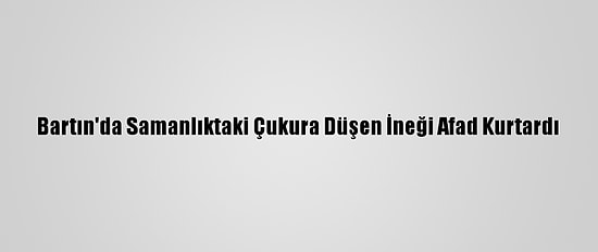 Bartın'da Samanlıktaki Çukura Düşen İneği Afad Kurtardı