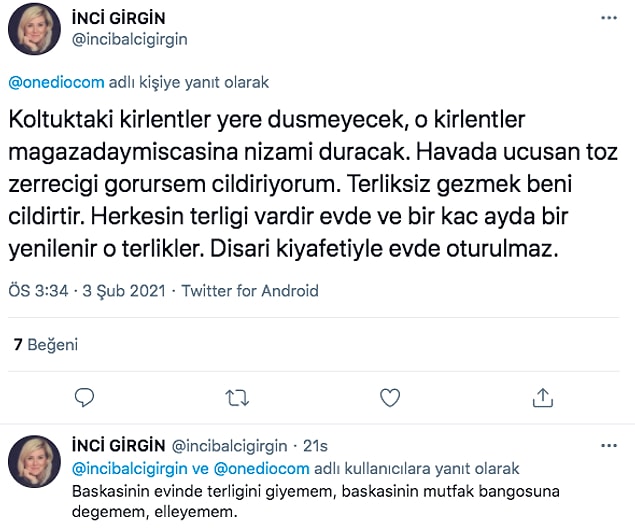 1. Gelen cevaplar Masumlar Apartmanı'ndaki Safiye'yi aklımıza getirdi. Hemen elimize bir bez alıp dip köşe her yere girişmek istedik. :)