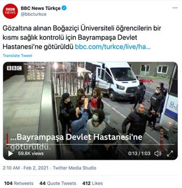 BBC Türkçe'nin eşleşen görüntüleri verdiği haber için kullanılmış.