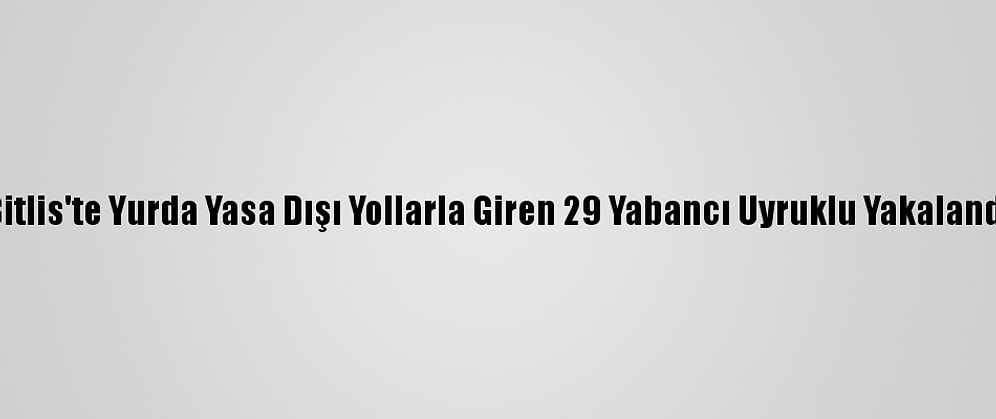 Bitlis'te Yurda Yasa Dışı Yollarla Giren 29 Yabancı Uyruklu Yakalandı