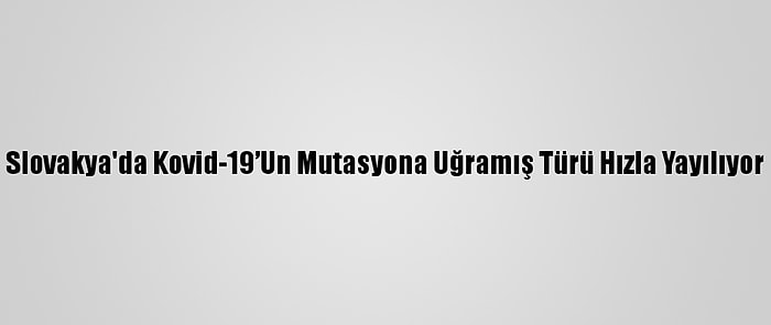 Slovakya'da Kovid-19’Un Mutasyona Uğramış Türü Hızla Yayılıyor