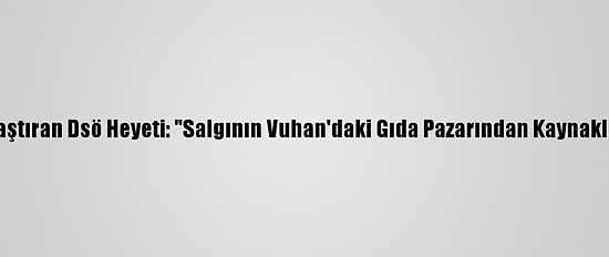 Kovid-19’Un Kökenini Araştıran Dsö Heyeti: "Salgının Vuhan'daki Gıda Pazarından Kaynaklandığına Dair Kanıt Yok"