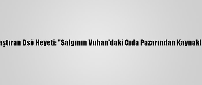 Kovid-19’Un Kökenini Araştıran Dsö Heyeti: "Salgının Vuhan'daki Gıda Pazarından Kaynaklandığına Dair Kanıt Yok"