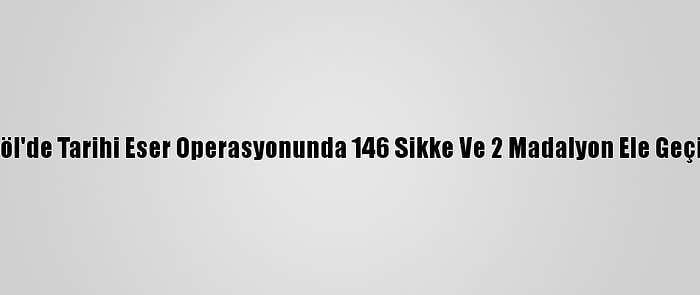 Bingöl'de Tarihi Eser Operasyonunda 146 Sikke Ve 2 Madalyon Ele Geçirildi