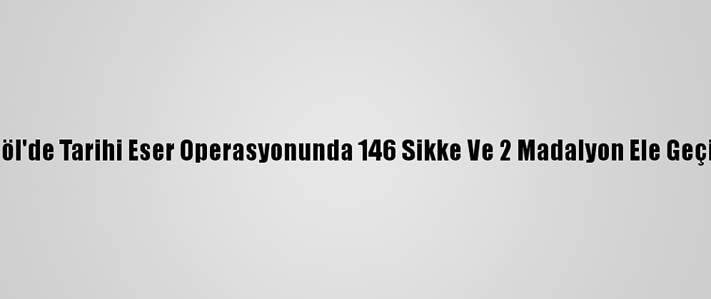 Bingöl'de Tarihi Eser Operasyonunda 146 Sikke Ve 2 Madalyon Ele Geçirildi