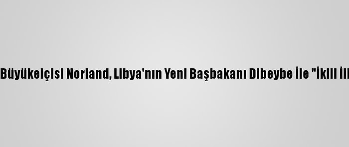 ABD'nin Trablus Büyükelçisi Norland, Libya'nın Yeni Başbakanı Dibeybe İle "İkili İlişkileri" Görüştü