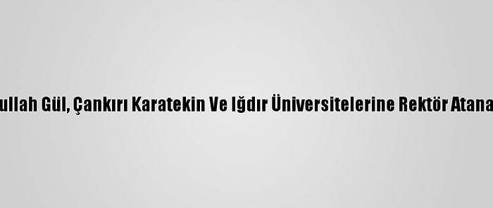 Abdullah Gül, Çankırı Karatekin Ve Iğdır Üniversitelerine Rektör Atanacak