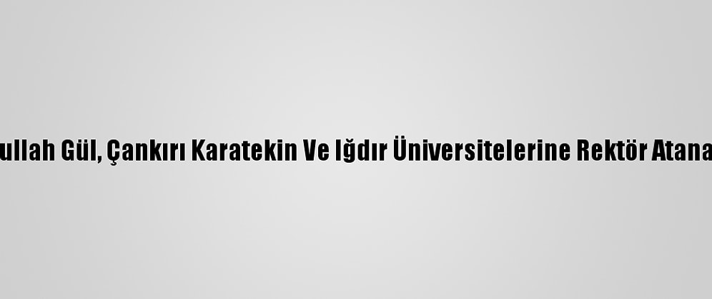 Abdullah Gül, Çankırı Karatekin Ve Iğdır Üniversitelerine Rektör Atanacak