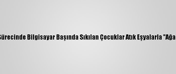 Kovid-19 Sürecinde Bilgisayar Başında Sıkılan Çocuklar Atık Eşyalarla "Ağaç Ev" Yaptı