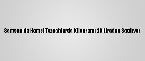 Samsun'da Hamsi Tezgahlarda Kilogramı 20 Liradan Satılıyor