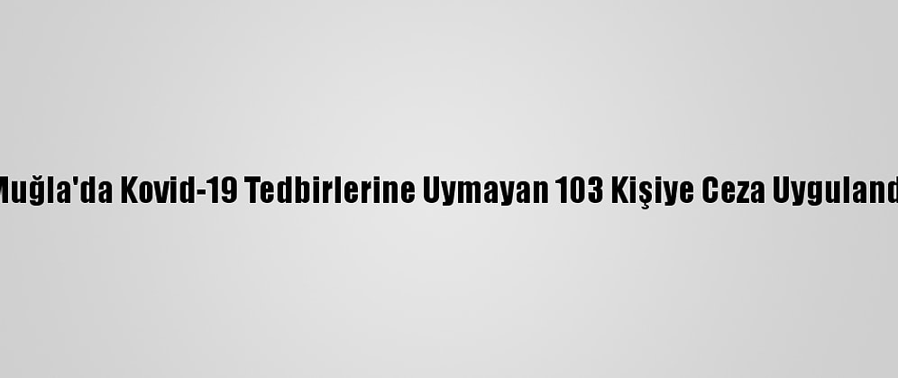 Muğla'da Kovid-19 Tedbirlerine Uymayan 103 Kişiye Ceza Uygulandı