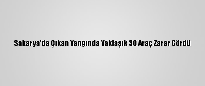 Sakarya'da Çıkan Yangında Yaklaşık 30 Araç Zarar Gördü