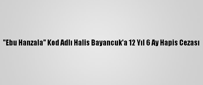 "Ebu Hanzala" Kod Adlı Halis Bayancuk'a 12 Yıl 6 Ay Hapis Cezası