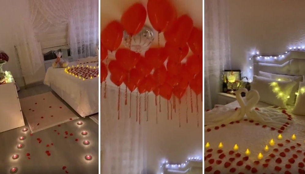 Gerdeğe Girecekleri Odayı ve Yatağı Süsleme Konusunda Abartıya Kaçan Çiftin Göz Kanatan Gerdek Odası
