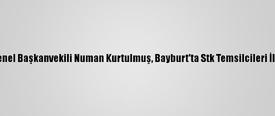Ak Parti Genel Başkanvekili Numan Kurtulmuş, Bayburt'ta Stk Temsilcileri İle Buluştu: