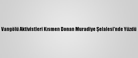 Vangölü Aktivistleri Kısmen Donan Muradiye Şelalesi'nde Yüzdü