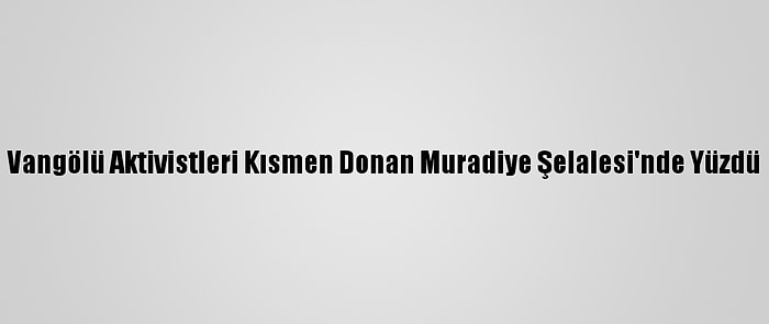 Vangölü Aktivistleri Kısmen Donan Muradiye Şelalesi'nde Yüzdü