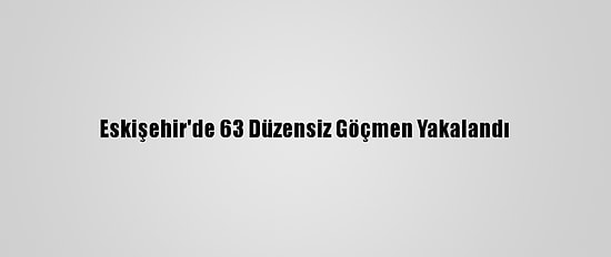 Eskişehir'de 63 Düzensiz Göçmen Yakalandı