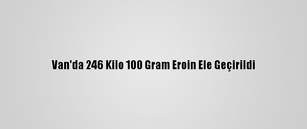 Van'da 246 Kilo 100 Gram Eroin Ele Geçirildi