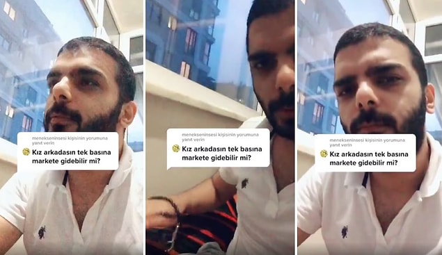 TikTok'ta yayınlanan bide video sosyal medyada tepki çekti. O videoda gelen bir soruyu cevaplayan erkek, kız arkadaşının tek başına markete gidemeyeceğini söylüyor.