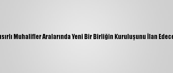 Mısırlı Muhalifler Aralarında Yeni Bir Birliğin Kuruluşunu İlan Edecek