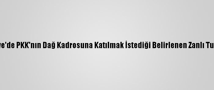 Osmaniye'de PKK'nın Dağ Kadrosuna Katılmak İstediği Belirlenen Zanlı Tutuklandı