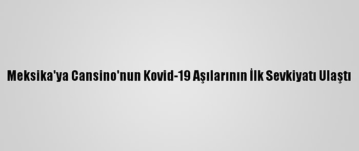 Meksika'ya Cansino'nun Kovid-19 Aşılarının İlk Sevkiyatı Ulaştı