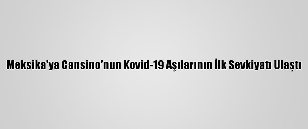 Meksika'ya Cansino'nun Kovid-19 Aşılarının İlk Sevkiyatı Ulaştı