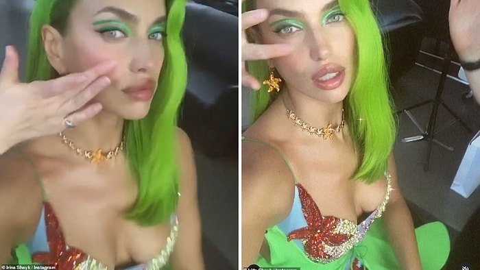 Ирина Шейк поделилась закулисным видео со съемок Vogue в России, где на ней ярко-зеленый парик